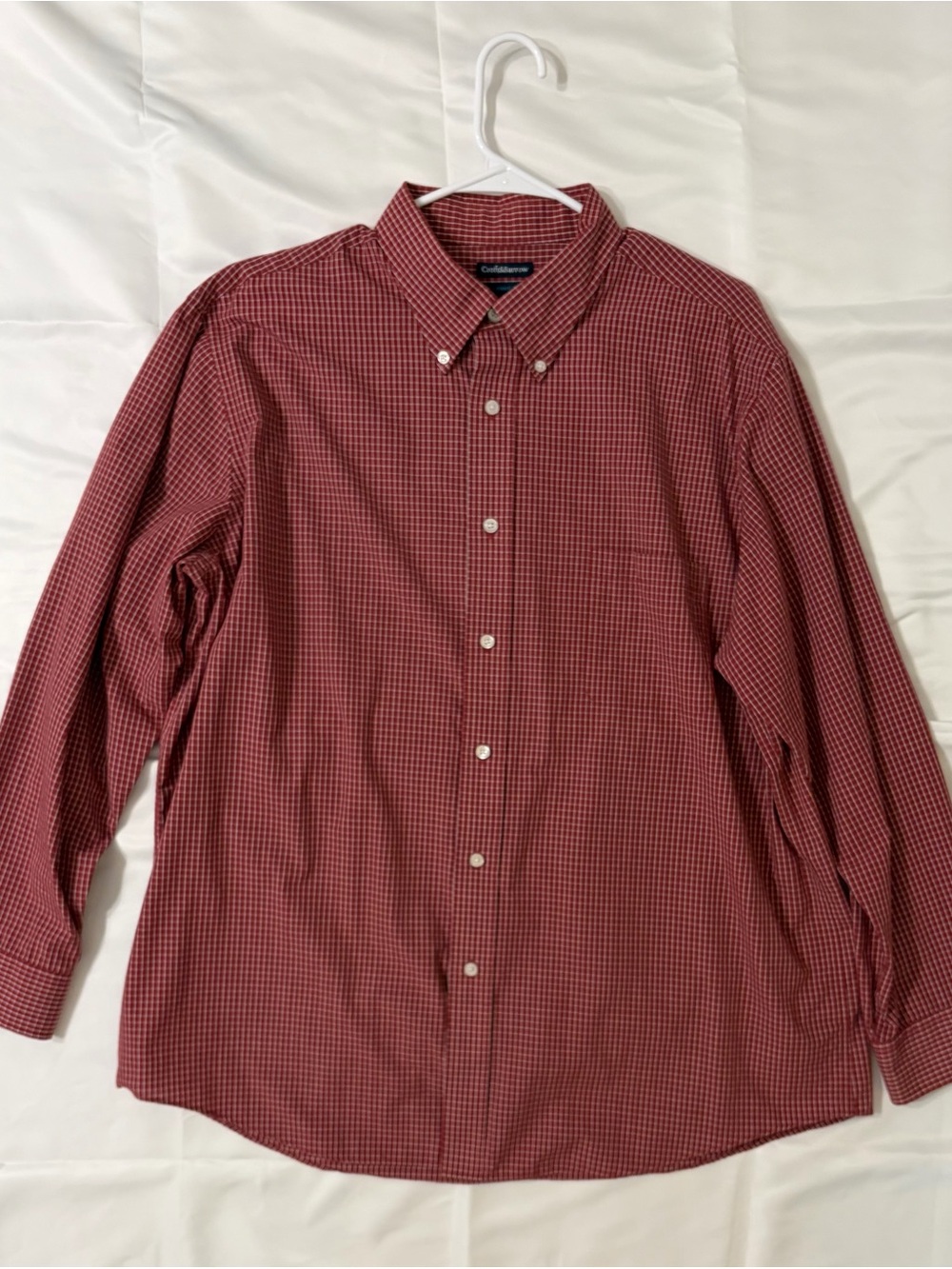 croft & barrow Red Micro-Check Button-Down Shirt - Men's